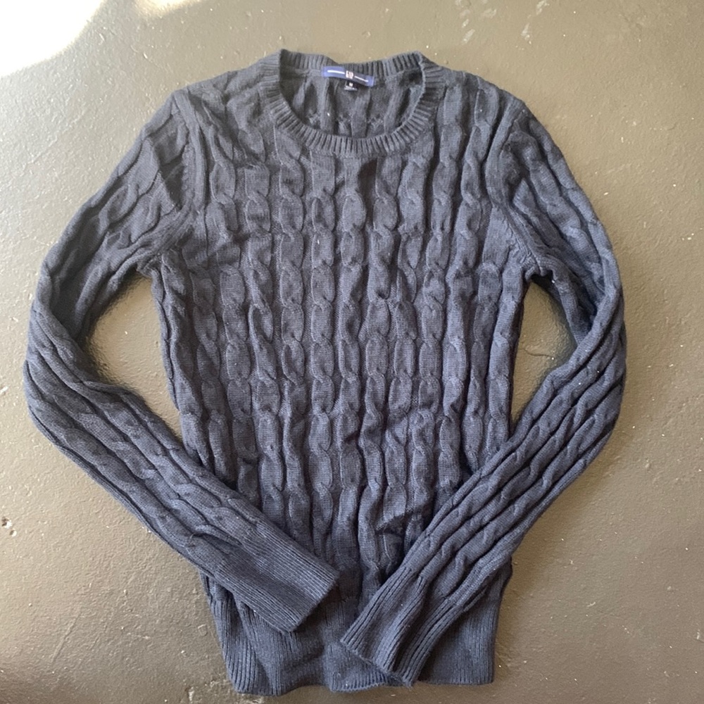 Vintage Gap Navy Blue Cable Knit Sweater Size M